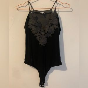 Express Velvet V-Neck Bodysuit